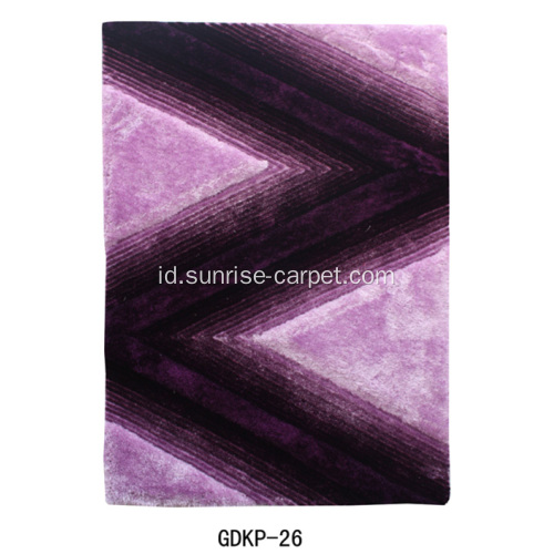 Polyester Soft &amp; Silk Shaggy Carpet dengan 3D Pattern